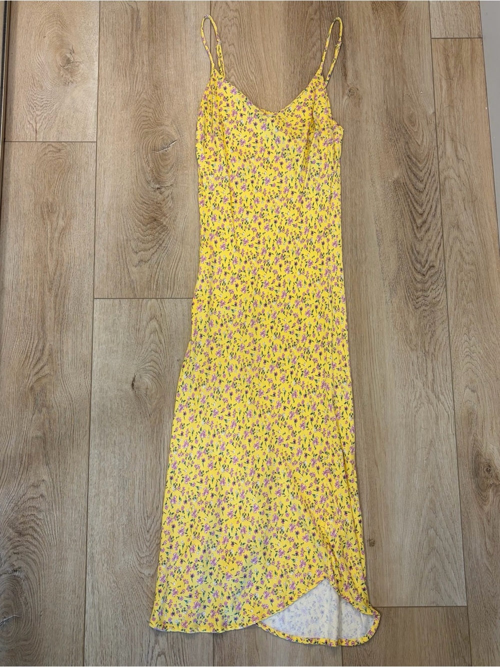 Yellow Floral Midi Dress